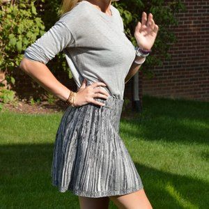 Black and white mini skirt